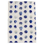 Zeeschelpen Moderne Blauwe Nautische Oceaan Medium Cadeauzakje (Achterkant)