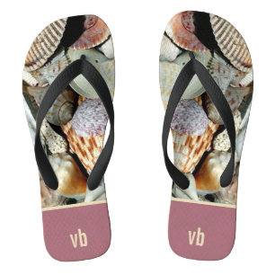 Zeeschelpen monogram teenslippers