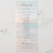 Zeeschelpen Nautisch Strand Bruiloft Goud Modern Programmakaart (Achterkant)