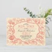  zeeschelpen nautisch strand vrijgezellenfeest kaart (Staand voorkant)