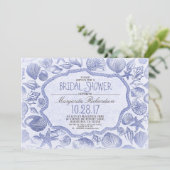 zeeschelpen nautisch strand vrijgezellenfeest kaart (Staand voorkant)