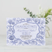 zeeschelpen nautische strand verlovingsfeest kaart (Staand voorkant)