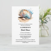 Zeeschelpen nautische zandstrand iriserend chic kaart (Staand voorkant)