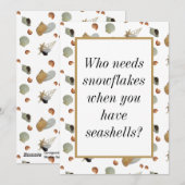 Zeeschelpen, oceaanstrand tropische kust Kerstmis Feestdagenkaart (Voorkant / Achterkant)