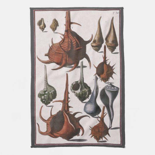  zeeschelpen, oceaanzeeschelpen Marine Life Theedoek (Verticaal)