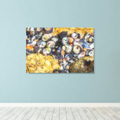 Zeeschelpen onder water canvas afdruk (Insitu (Houten vloer))
