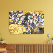 Zeeschelpen onder water canvas afdruk (Insitu (Woonkamer))