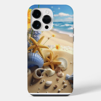  ZEESCHELPEN OP EEN ZANDSTRAND AAN DE OCEAAN iPhone 14 PRO MAX HOESJE
