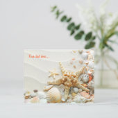 Zeeschelpen op het strand briefkaart (Staand voorkant)
