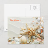 Zeeschelpen op het strand briefkaart (Voorkant / Achterkant)