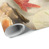 Zeeschelpen op het strand cadeaupapier (Rol Hoek)