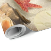 Zeeschelpen op het strand cadeaupapier (Rol Hoek)