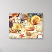 Zeeschelpen op het strand canvas afdruk (Voorkant)