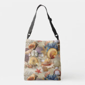 Zeeschelpen op het strand crossbody tas (Achterkant)