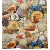 Zeeschelpen op het strand douchegordijn (Voorkant)