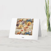 Zeeschelpen op het strand feestdagen kaart (Achterkant)