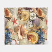 Zeeschelpen op het strand fleece deken (Voorkant (Horizontaal))