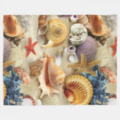 Zeeschelpen op het strand fleece deken (Voorkant (Horizontaal))