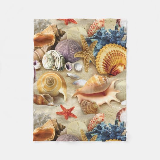 Zeeschelpen op het strand fleece deken (Voorkant)
