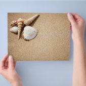 Zeeschelpen op het strand flyer (Hand)