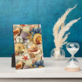 Zeeschelpen op het strand fotoplaat (Zijkant)