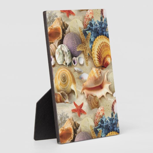 Zeeschelpen op het strand fotoplaat (Zijkant)