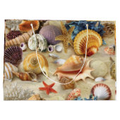 Zeeschelpen op het strand groot cadeauzakje (Achterkant)
