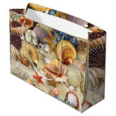 Zeeschelpen op het strand groot cadeauzakje (Achterkant Gekanteld)