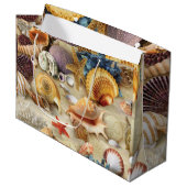 Zeeschelpen op het strand groot cadeauzakje (Voorkant Gekanteld)