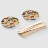 Zeeschelpen op het strand handwaaier (Niet-gemonteerd)