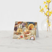 Zeeschelpen op het strand kaart (Gele Bloem)