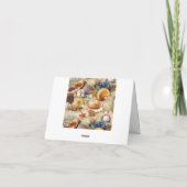 Zeeschelpen op het strand kaart (Achterkant)