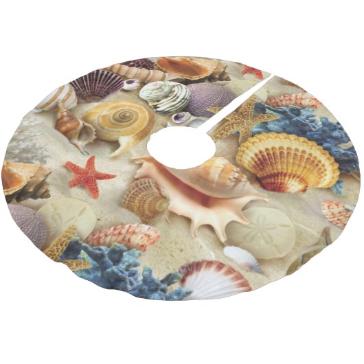 Zeeschelpen op het strand kerstboom rok (Gekanteld)