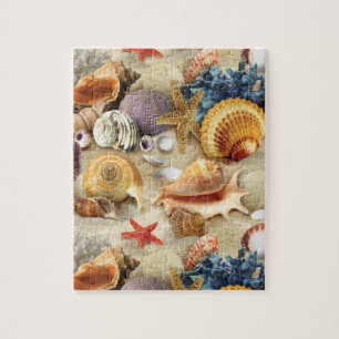 Zeeschelpen op het strand legpuzzel