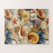 Zeeschelpen op het strand legpuzzel (Horizontaal)
