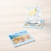 Zeeschelpen op het strand papieren onderzetters (Insitu)