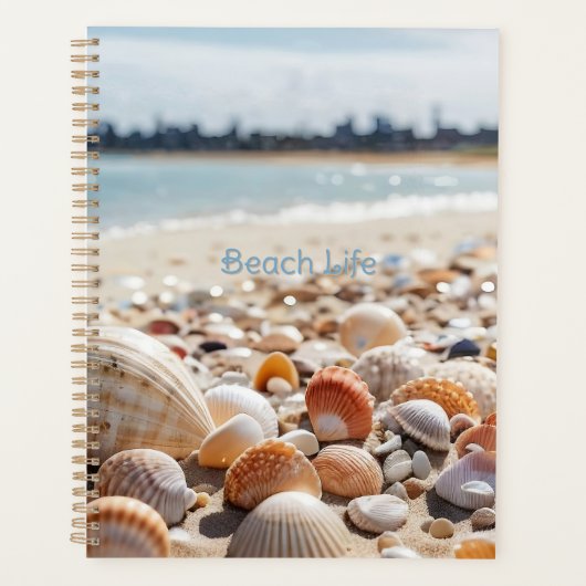 Zeeschelpen op het strand planner (Voorkant)