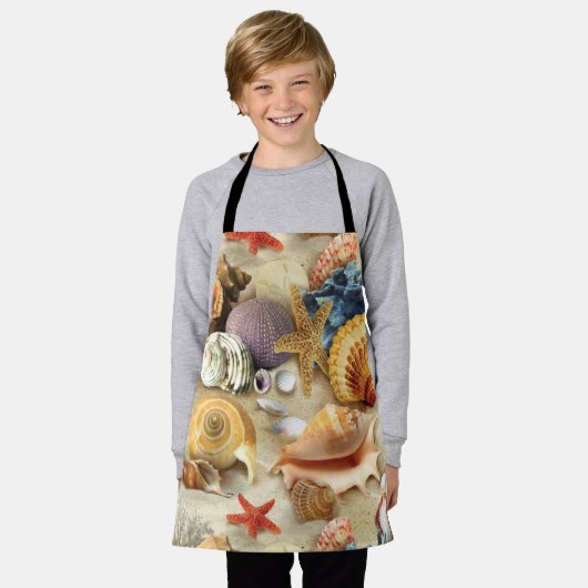 Zeeschelpen op het strand schort (Gedragen)