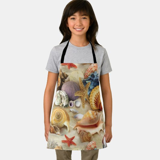 Zeeschelpen op het strand schort (Insitu)