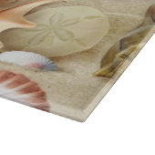 Zeeschelpen op het strand snijplank (Hoek)