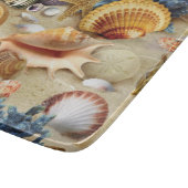 Zeeschelpen op het strand snijplank (Hoek)