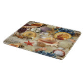 Zeeschelpen op het strand snijplank (Hoek)