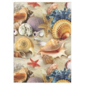 Zeeschelpen op het strand tafelkleed (Voorkant)