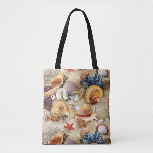 Zeeschelpen op het strand tote bag (Voorkant)