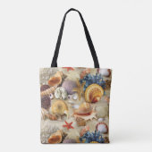 Zeeschelpen op het strand tote bag (Achterkant)