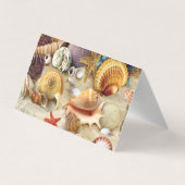 Zeeschelpen op het strand visitekaartje (Achterkant)