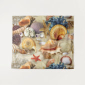 Zeeschelpen op het strand wandkleed (Voorkant (horizontaal))