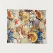 Zeeschelpen op het strand wandkleed (Voorkant (horizontaal))