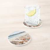 Zeeschelpen op het strand zandsteen onderzetter (Zijkant)