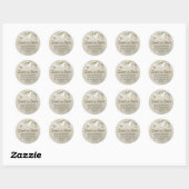 Zeeschelpen op Shimmering Silver Save the Date Ronde Sticker (Vel)